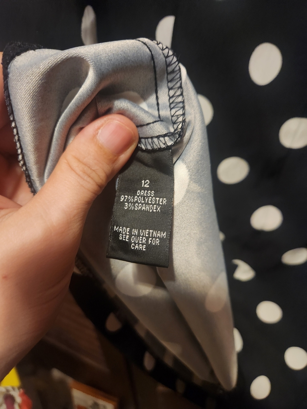 AGB Black Sleeveless Midi Dress with White Polka Dots - Picture 4 of 4